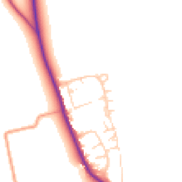 Daytime road noise heatmap for PO18 0DR