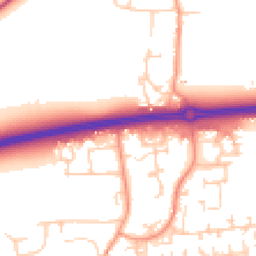 Daytime road noise heatmap for PO18 0DU