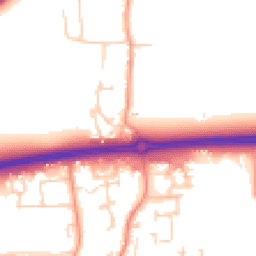 Daytime road noise heatmap for PO18 0DY