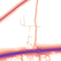 Daytime road noise heatmap for PO18 0EG