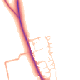 Daytime road noise heatmap for PO18 0EP