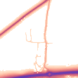 Daytime road noise heatmap for PO18 0EQ