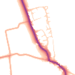 Daytime road noise heatmap for PO18 0EW