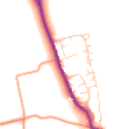 Daytime road noise heatmap for PO18 0FE