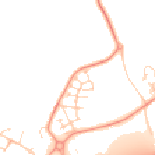 Daytime road noise heatmap for PO18 0FZ