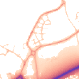 Daytime road noise heatmap for PO18 0GD