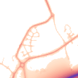 Daytime road noise heatmap for PO18 0GG
