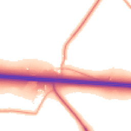 Daytime road noise heatmap for PO18 0LH