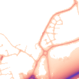 Daytime road noise heatmap for PO18 0NR