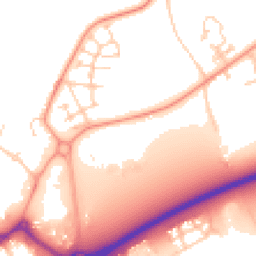 Daytime road noise heatmap for PO18 0NS