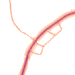 Daytime road noise heatmap for PO18 0QX