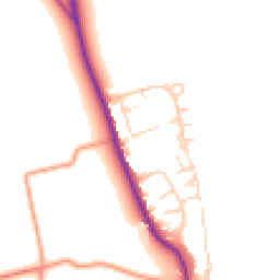 Daytime road noise heatmap for PO18 0TE