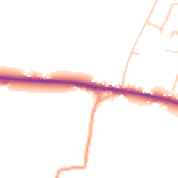 Daytime road noise heatmap for PO18 8AS