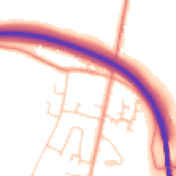 Daytime road noise heatmap for PO18 8AY