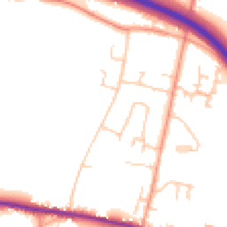 Daytime road noise heatmap for PO18 8BH