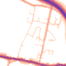 Daytime road noise heatmap for PO18 8BJ