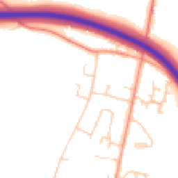 Daytime road noise heatmap for PO18 8BL