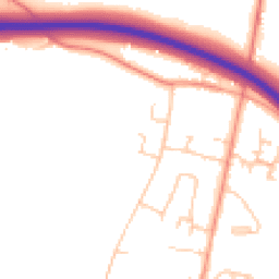 Daytime road noise heatmap for PO18 8BP