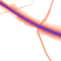 Daytime road noise heatmap for PO18 8DF