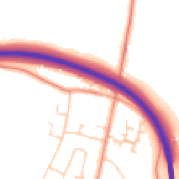 Daytime road noise heatmap for PO18 8EG