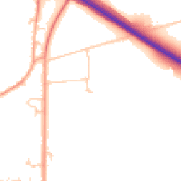 Daytime road noise heatmap for PO18 8EQ