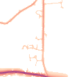 Daytime road noise heatmap for PO18 8FP