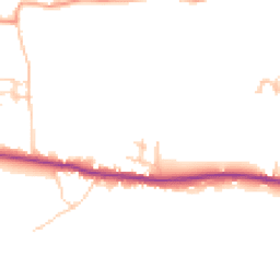 Daytime road noise heatmap for PO18 8FY