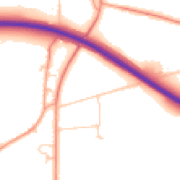 Daytime road noise heatmap for PO18 8GL