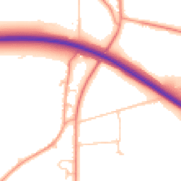 Daytime road noise heatmap for PO18 8GP
