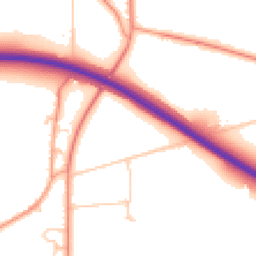 Daytime road noise heatmap for PO18 8GT