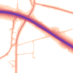 Daytime road noise heatmap for PO18 8GU