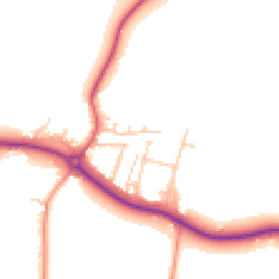 Daytime road noise heatmap for PO18 8JR
