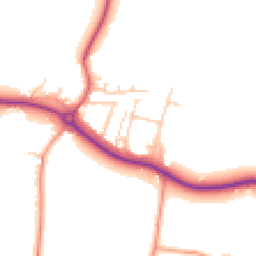 Daytime road noise heatmap for PO18 8LD