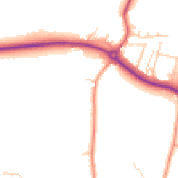 Daytime road noise heatmap for PO18 8NE