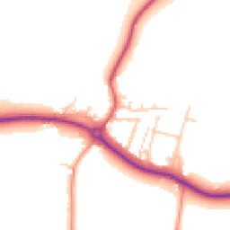 Daytime road noise heatmap for PO18 8NG