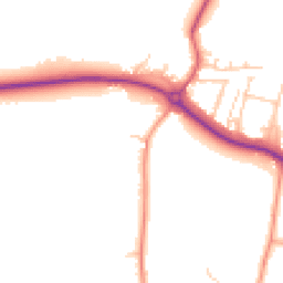 Daytime road noise heatmap for PO18 8NN