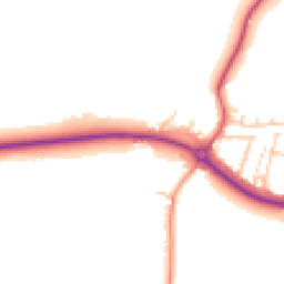 Daytime road noise heatmap for PO18 8PQ