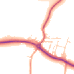 Daytime road noise heatmap for PO18 8PX
