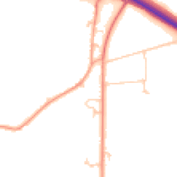 Daytime road noise heatmap for PO18 8QA