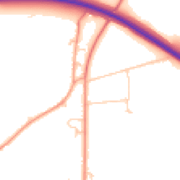 Daytime road noise heatmap for PO18 8RE