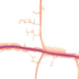 Daytime road noise heatmap for PO18 8SN