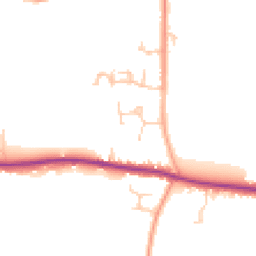 Daytime road noise heatmap for PO18 8SY