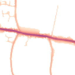 Daytime road noise heatmap for PO18 8TP