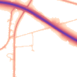 Daytime road noise heatmap for PO18 8TU