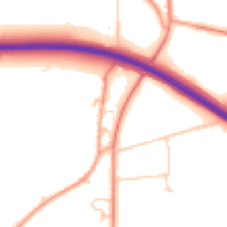 Daytime road noise heatmap for PO18 8UN
