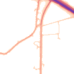 Daytime road noise heatmap for PO18 8YA