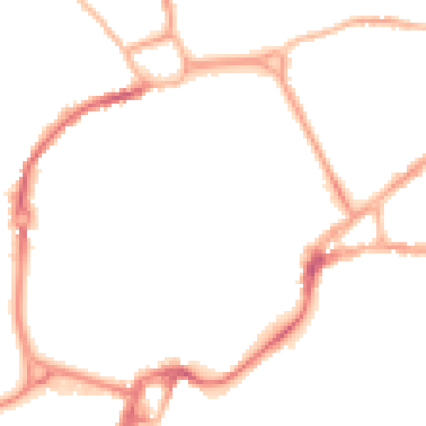 Night-time road noise heatmap for PO19 1AF