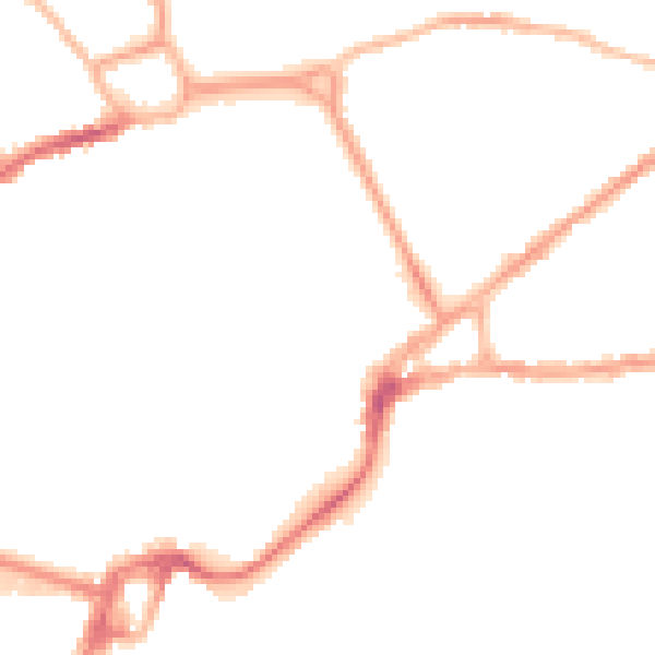 Night-time road noise heatmap for PO19 1AG