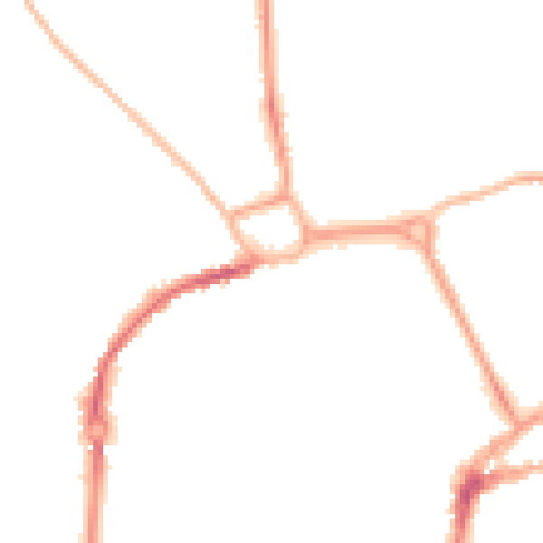 Night-time road noise heatmap for PO19 1AU