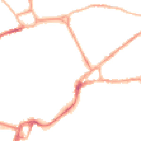 Night-time road noise heatmap for PO19 1AY